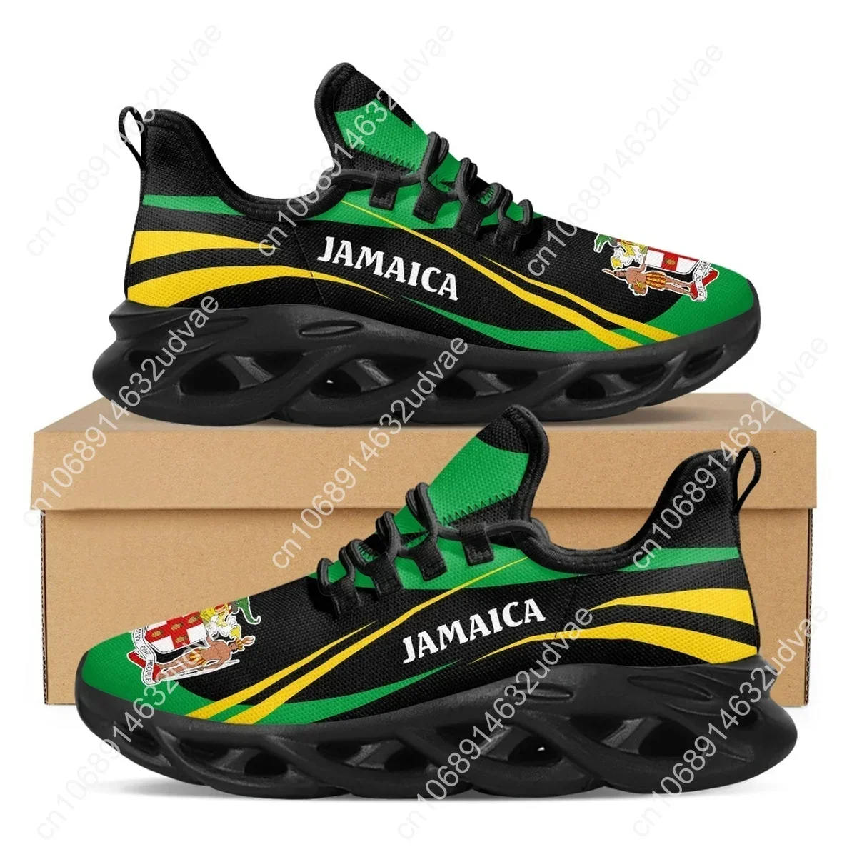Jamaica Flag Print Sneakers Women's Outdoor Sports Running Shoes Breathable Soft Footwear Trainer Fashion Casual Shoes For Men 2