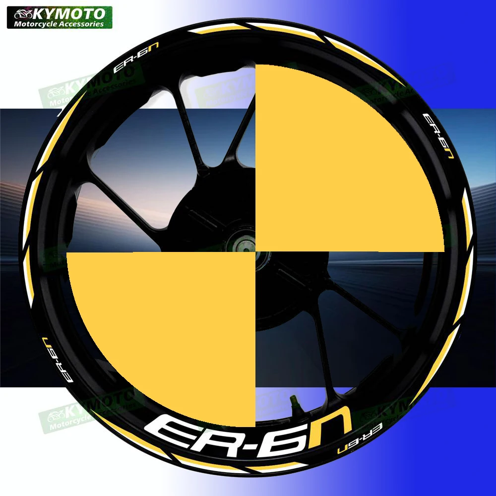 For ER-6N ER6N motorcycle accessories 17 inch front and rear wheel hub stickers fairing modified reflective stickers decoration