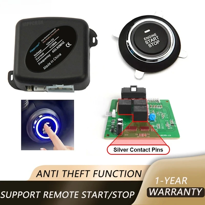 Hippcron Car Remote Engine Starters Button Door Lock Keyless Entry System Central Locking Alarm System Kit car accessories