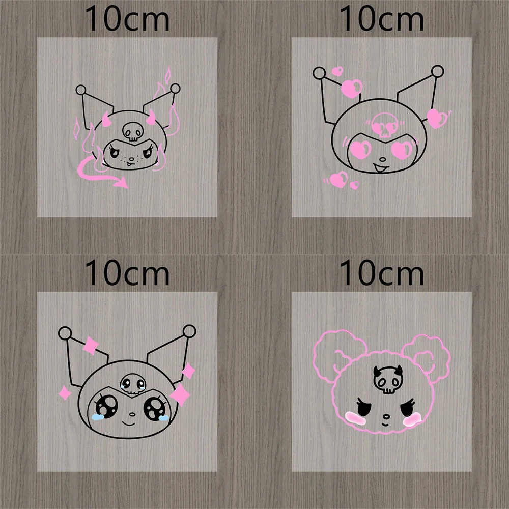 

Наклейка Kawaii Lines Kuromi, 10 см, для автомобиля, девушки, изысканная, для декора окон и интерьера комнаты, водонепроницаемая, аксессуар, патч, подарок на день рождения