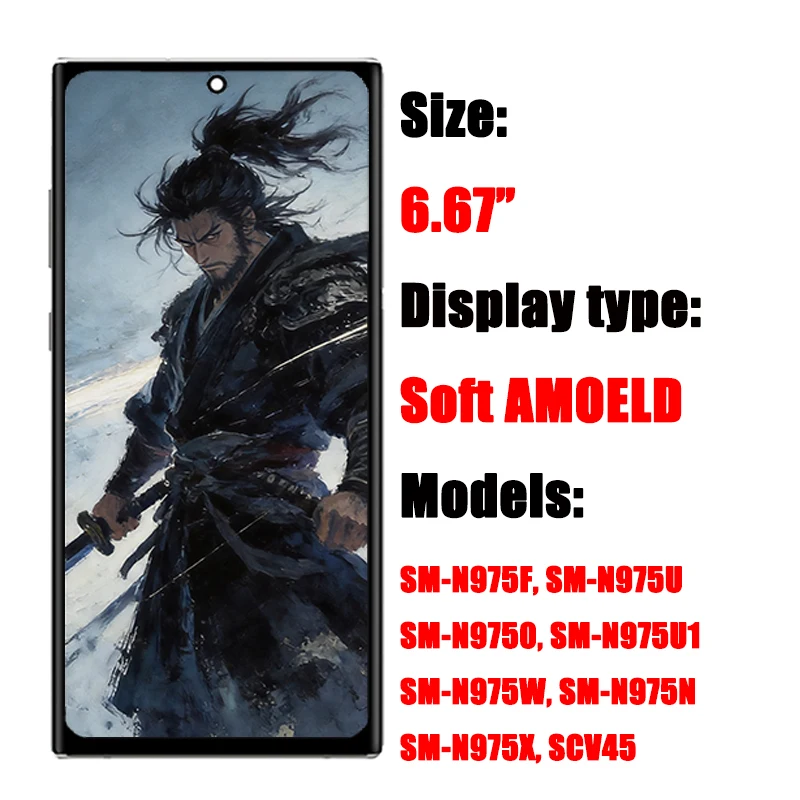 New AMOLED Display For Samsung Galaxy Note10+ LCD Screen SM-N976F For Samsung Note10+ 5G Note10 Plus LCD Display SM-N975F Screen