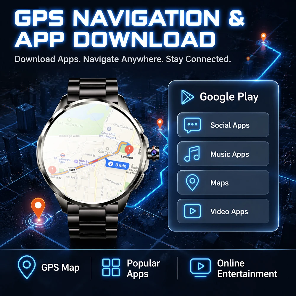 Montre connectée noire 5G/4G p - Men'S Fashion App avis et prix