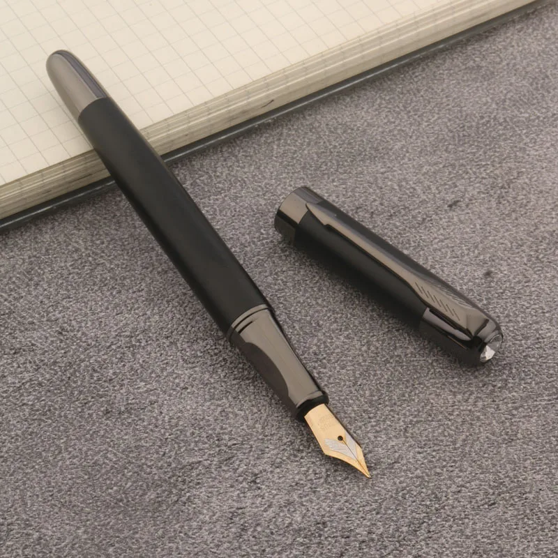 

1pc metal Fountain pen matte black Stationery Office School Supplies Writing Gift pen