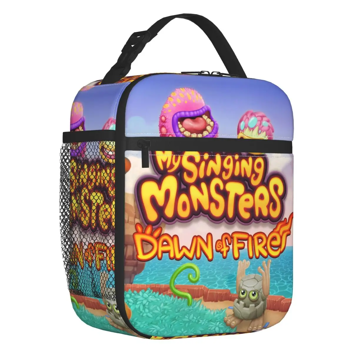 

My Singing Monsters Video Gaming Insulated Lunch Bag for Women Dawn Of Fire Cooler Thermal Lunch Tote Kids School Children