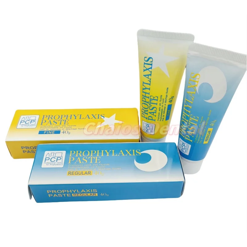 40g * 2 = 2 Tubi Pasta per lucidatura dentale al fluoro Pasta per profilassi Grana fine/standard Pulizia e sbiancamento dei denti Menta/ Limone