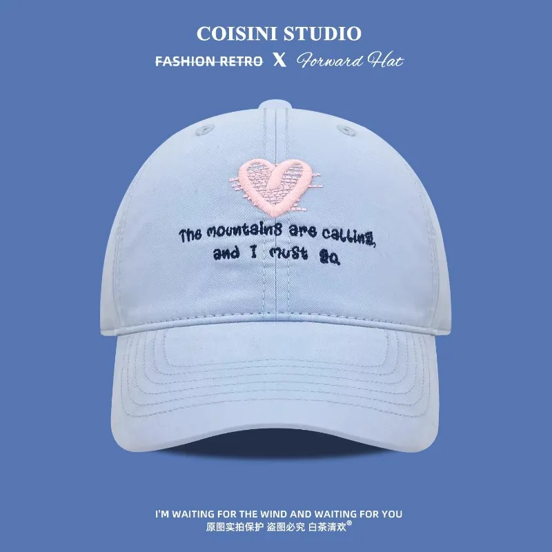 

Корейские Ins персонализированные бейсболки с вышивкой Love, женские весенне-летние новые повседневные солнцезащитные универсальные шляпы в стиле хип-хоп