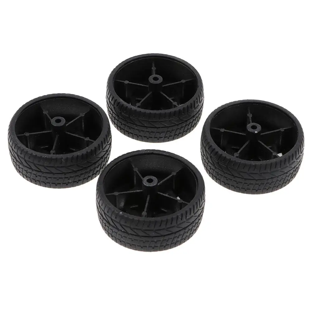 4pcs/lots 1: 10 Scale Touring  5 Spoke Rubber Wheel Rims & Tires 48mm for DIY Remote Control Vehicle Modified Parts