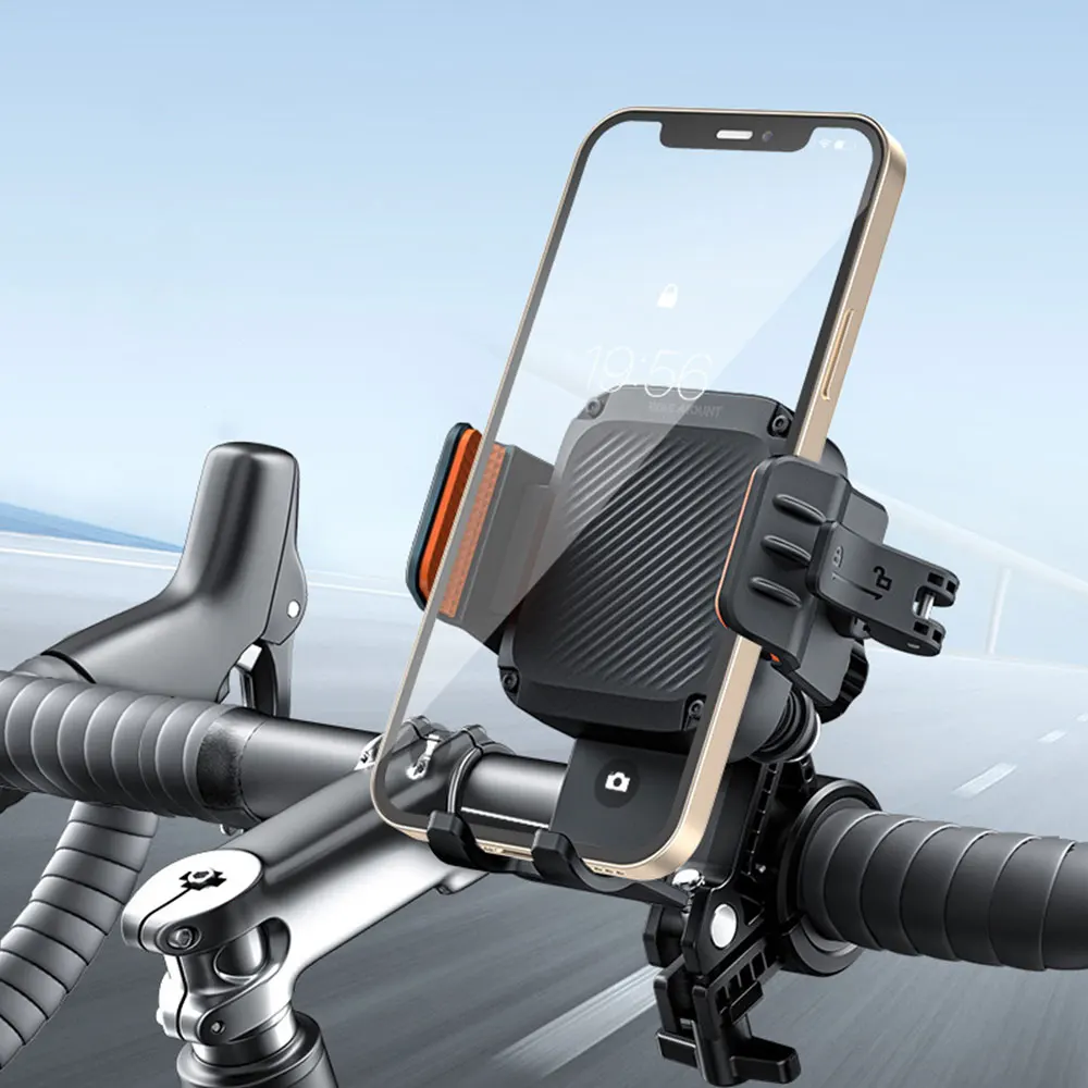 

New Motorcycle Phone Holder Universal Bicycle Motos Shock Absorber Mobile Stand Motorcycle Handlebar Install Navigation Bracket