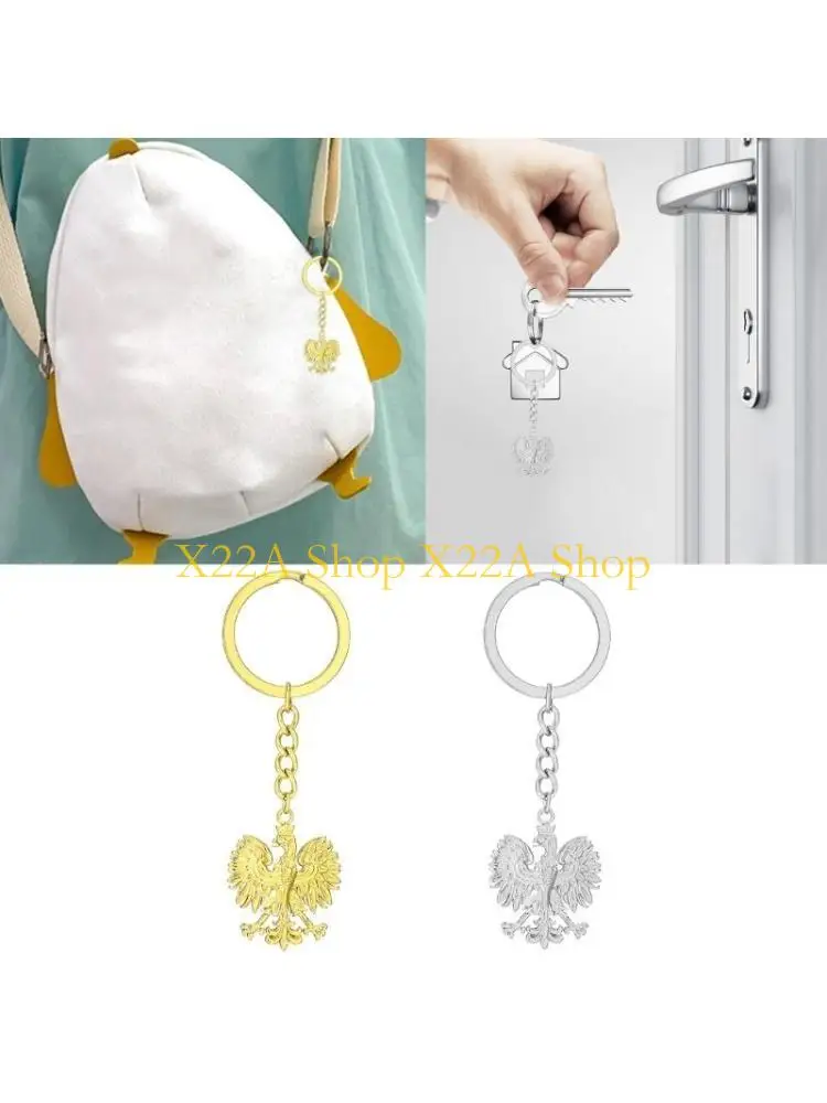 Unique Poland Pendant Keychain for Women Men Steel Rings for Bag Car