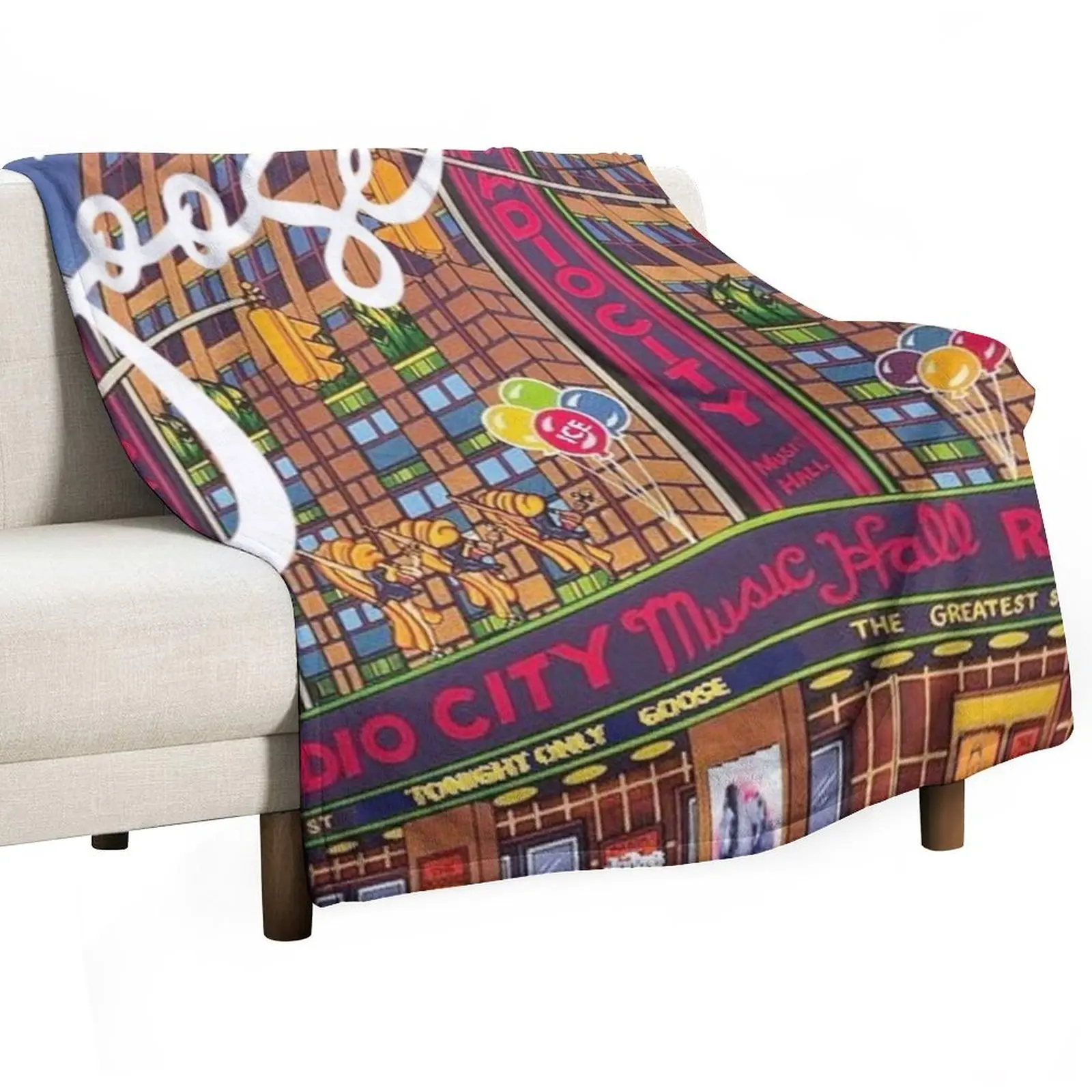 Radio City Goose Music Hall Throw Blanket bed plaid Picnic Vintage Blankets