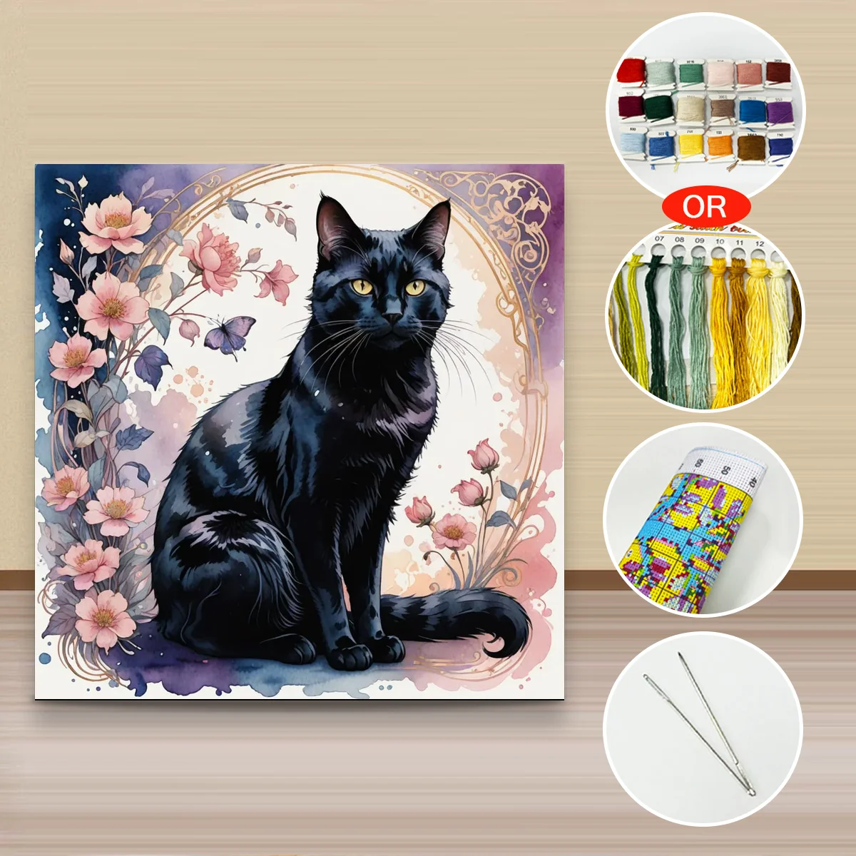 1 Stück 40x40 cm/15,74 Zoll, 11CT/14CT Kreuzstich-Set, DIY Valentinstagsgeschenk, Stickerei-Set für Festivals, Landschaften – Detail 4