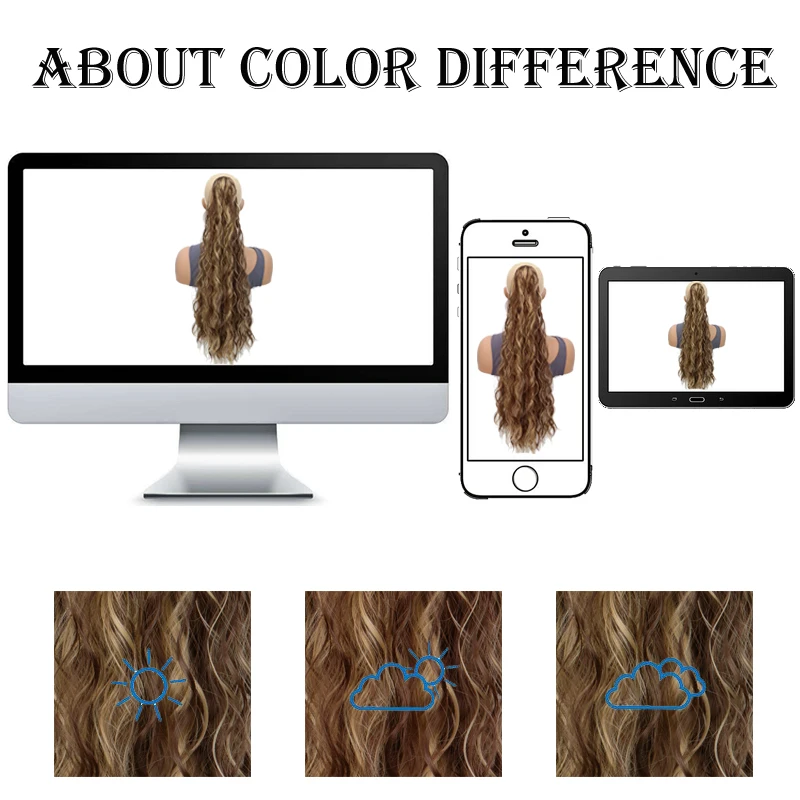 26Inch Synthetic Long Ponytail Extension Water Curly Hair Soft Long Drawstring Black Blonde Hairpiece Ponytail for Women