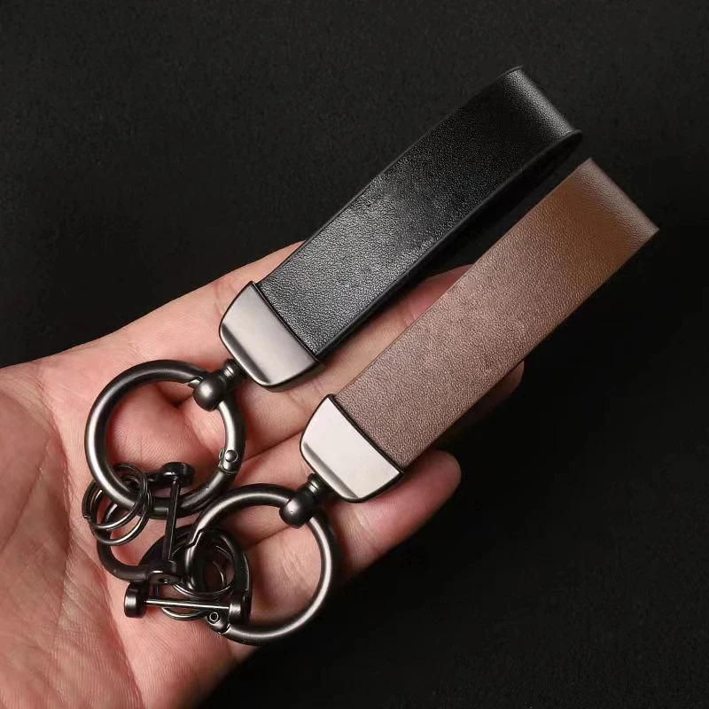 For BMW Benz VW Audi Harley Porsche etc  Car logo Key Chain Accessories High-Grade Leather Motorcycle Keychain Holder Keyring