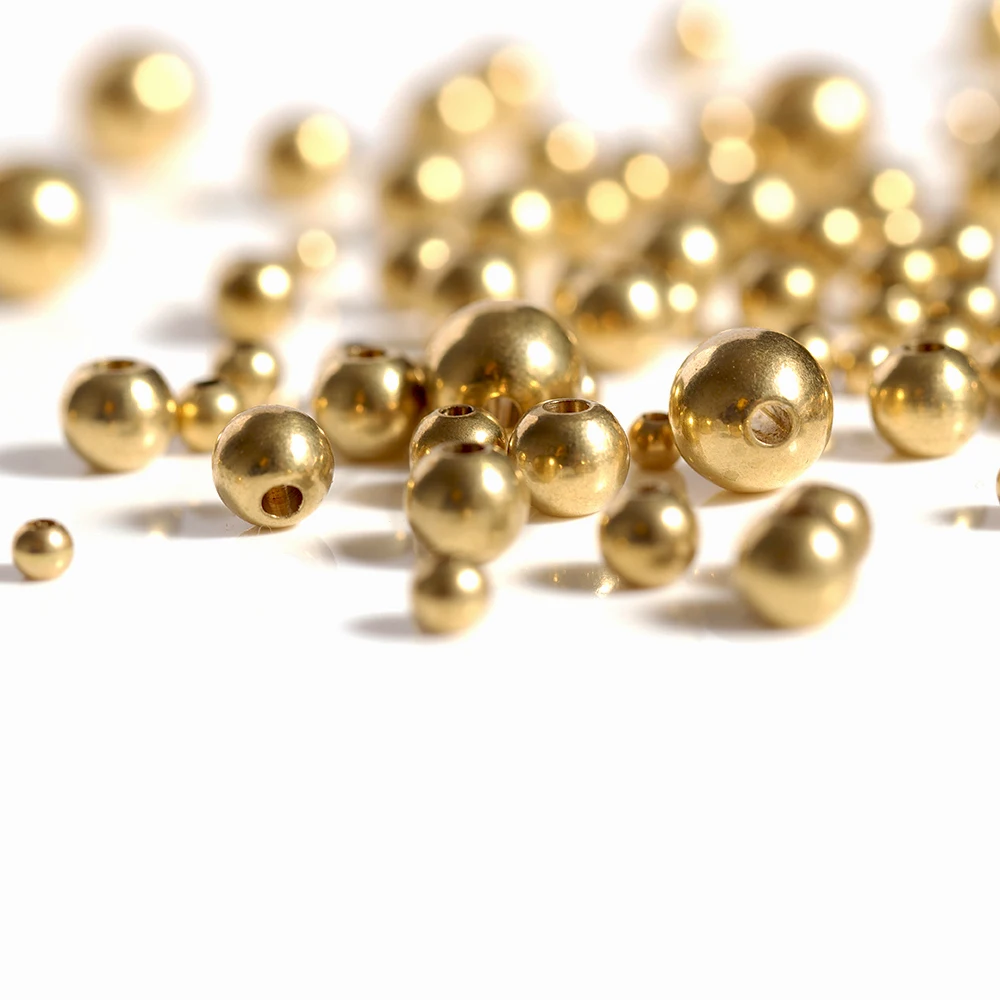 50pcs 3/4/5/6/8mm Original Brass Loose Spacer Beads Round Ball Beads for DIY Bracelets Necklaces Jewelry Making Accessories image 6