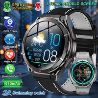 Swimming Waterproof Smart Watches 2025 New Dual-Band satellite GPS Sports Smart watch Men 1.43'' AMOLED Screen BT Call Compass