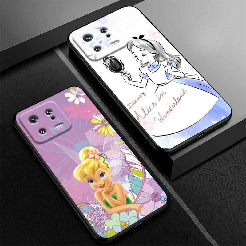 Disney Princess Cartoon For Xiaomi Mi 13 12 11 10 11T 10T 9T 9 8 Note 10 Ultra Pro Lite Soft Silicone Black Phone Case Fundas