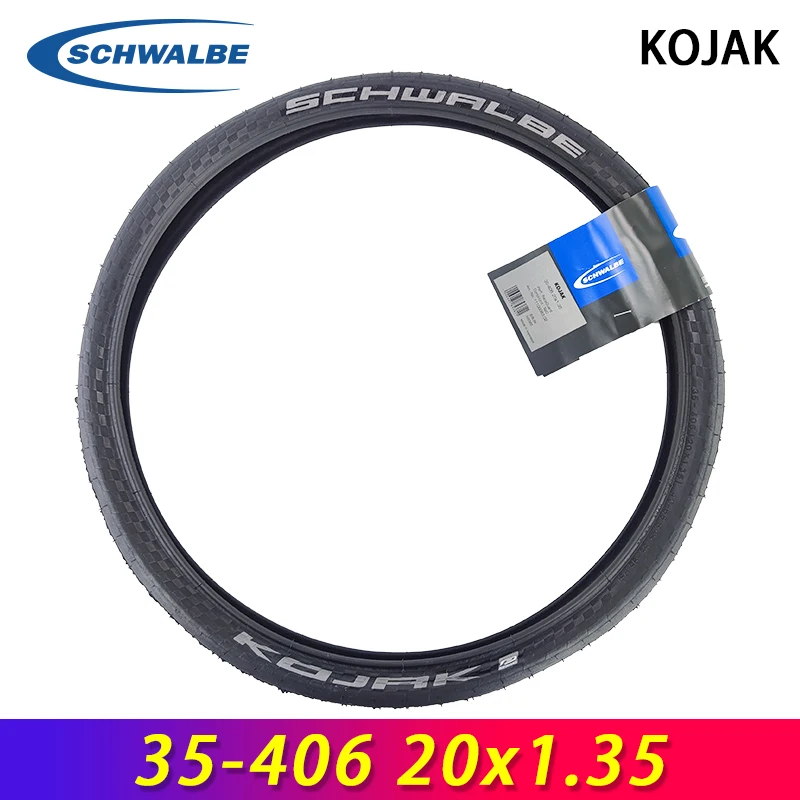 SCHWALBE Original KOJAK 35-406 20x1.35 Black Wired Bicycle Tire 55-95 PSI Level 4 RaceGuard for Folding Bike BMX Cycling Parts