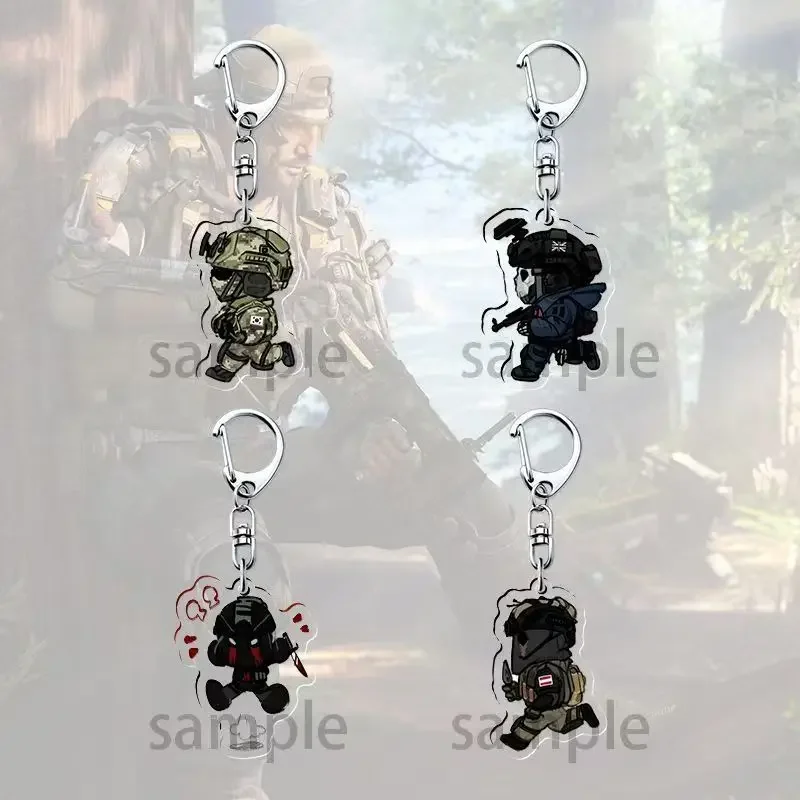 Call of Duty Ghost Anime Phone Keychain Charms Keychain Cosplay Accessories Game Key Chain Pendant Cartoon Badge Christmas Gifts