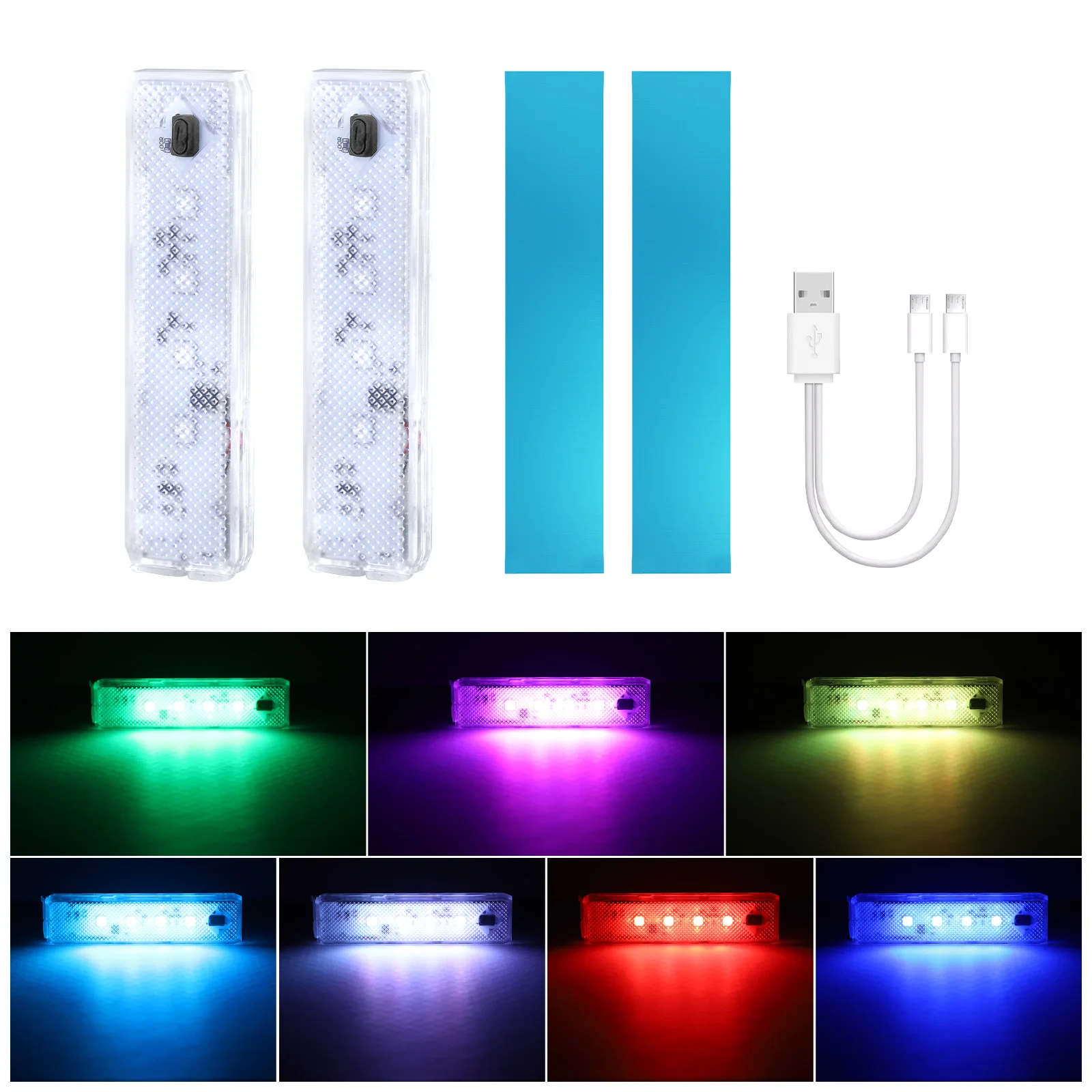 LED Car Welcome Door Lights Magnetic RGB Cars Atmosphere Warning Light Rechargeable Wireless Doors Step Courtesy Opening Lamps