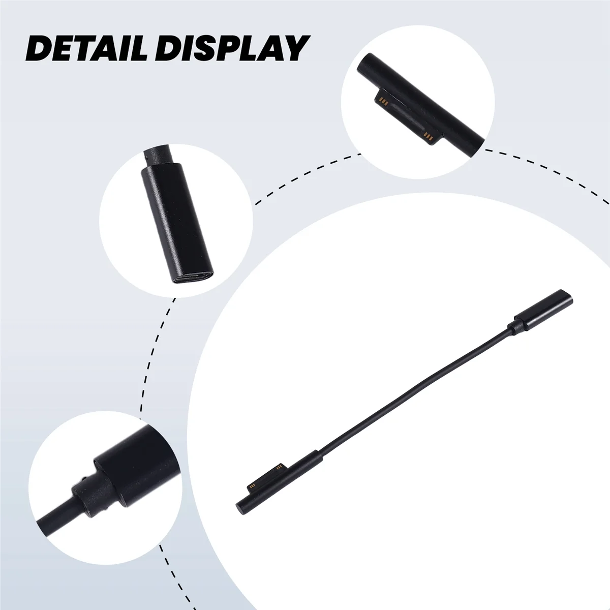 BFYLW USB نوع C PD 15 فولت مهايئ شاحن الطاقة محول كابل شحن لسطح برو 7/6/5/4/3/GO/BOOK كمبيوتر محمول 1/2