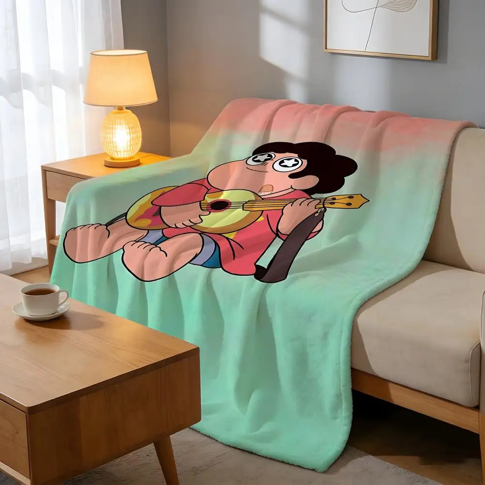 Throw High-Density Short Plush Blanket For Sofa Nap Air-Conditioned Room Soft Skin-Friendly Steven Universe Retro Kraft