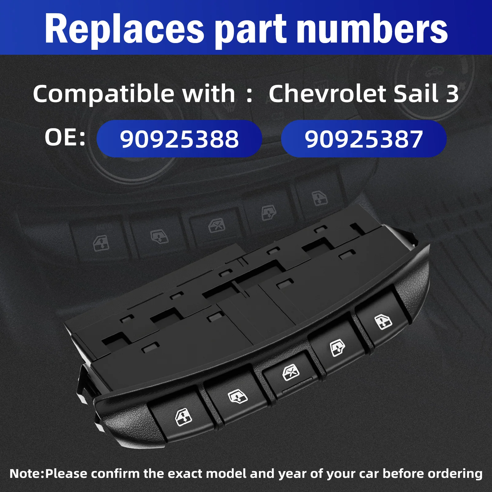 

Electric Master Window Lifter Control Switch For Chevrolet Sail 3 Power Window Switch With 11 Pins 90925388 90925387