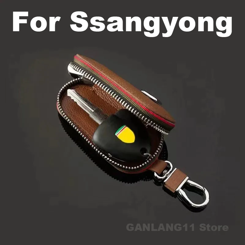 

Car Straight key bag Zipper Key Case For SsangYong Rexton Tivoli Korando Turismo Torres EVX Musso Fit 90% Straight Keys