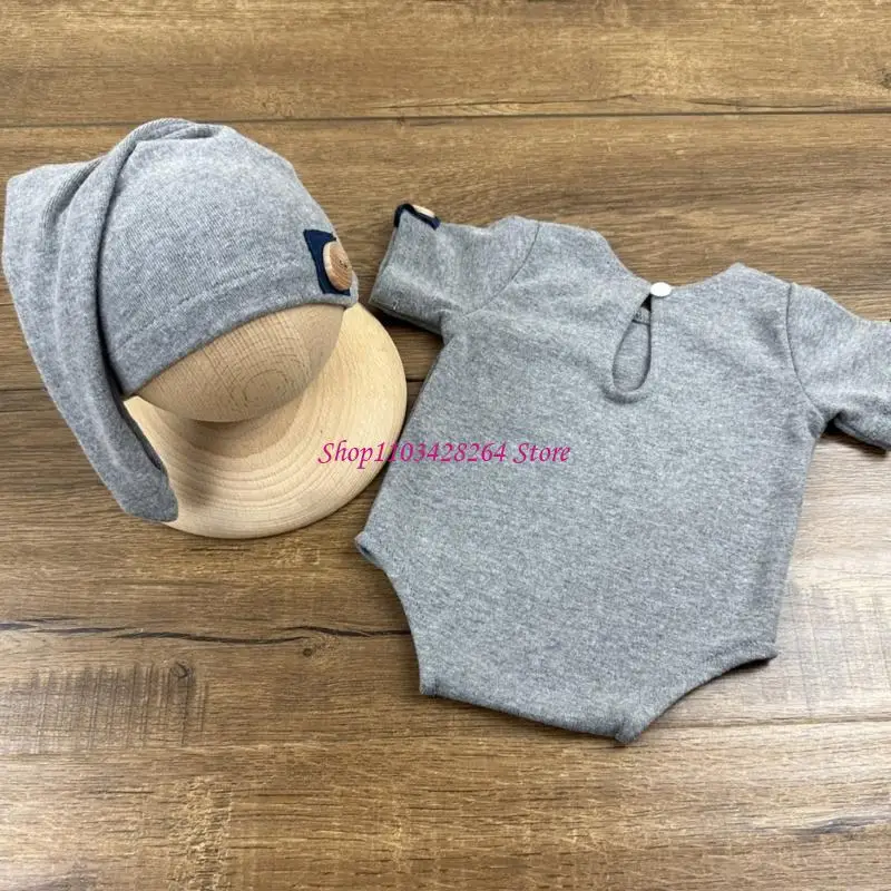 رومبير للأطفال مع قبعة معقودة متطابقة مع دعامات لالتقاط الصور للاحتفال بعيد الميلاد #4