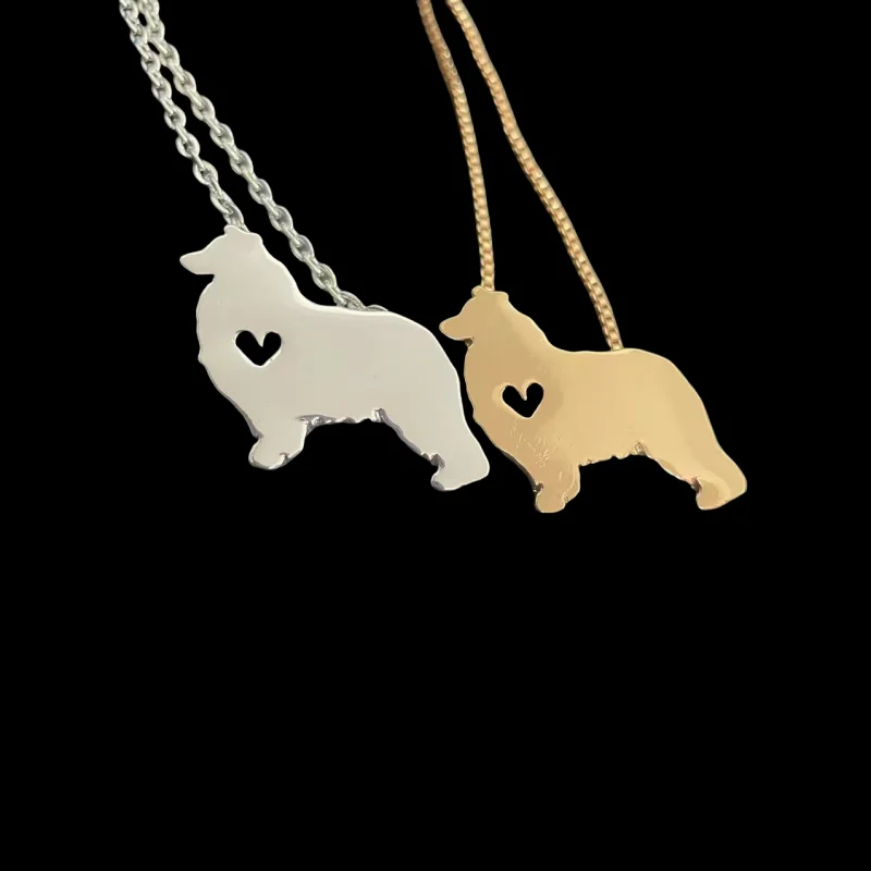 G.SKY Australian Shepherd Dog Necklace Pet Lovers Pendant Jewelry Golden Colors Plated Fast Delivery