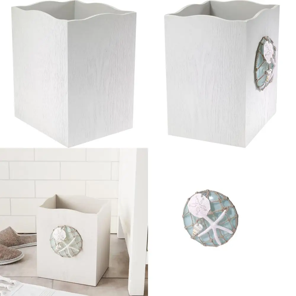 

Seaglass-Themed Decorative Waste Bin for Coastal Bathroom Decor