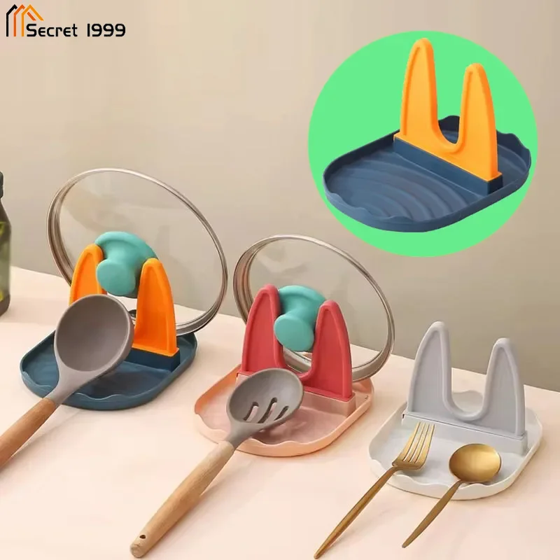 

Creative Plastic Spatula Rack Holder Household Spoon Mat Chopsticks Pot Cover Storage Kitchen Rack Countertop Shelf Lid Holders