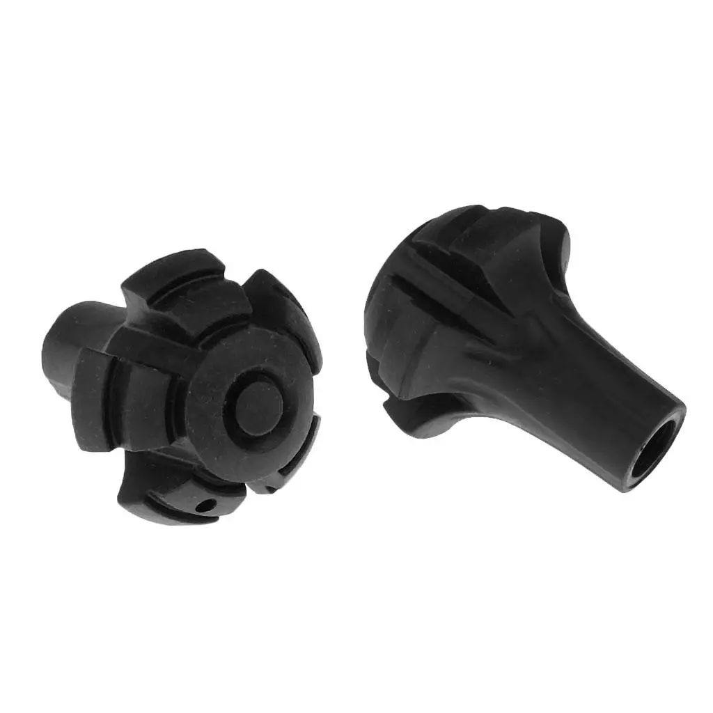 2 Pcs Replacement Rubber Tip End Cap for Trekking Poles Hiking Stick Walking Cane Anti-Slip Wear-Resistant Crutch Feet Pads
