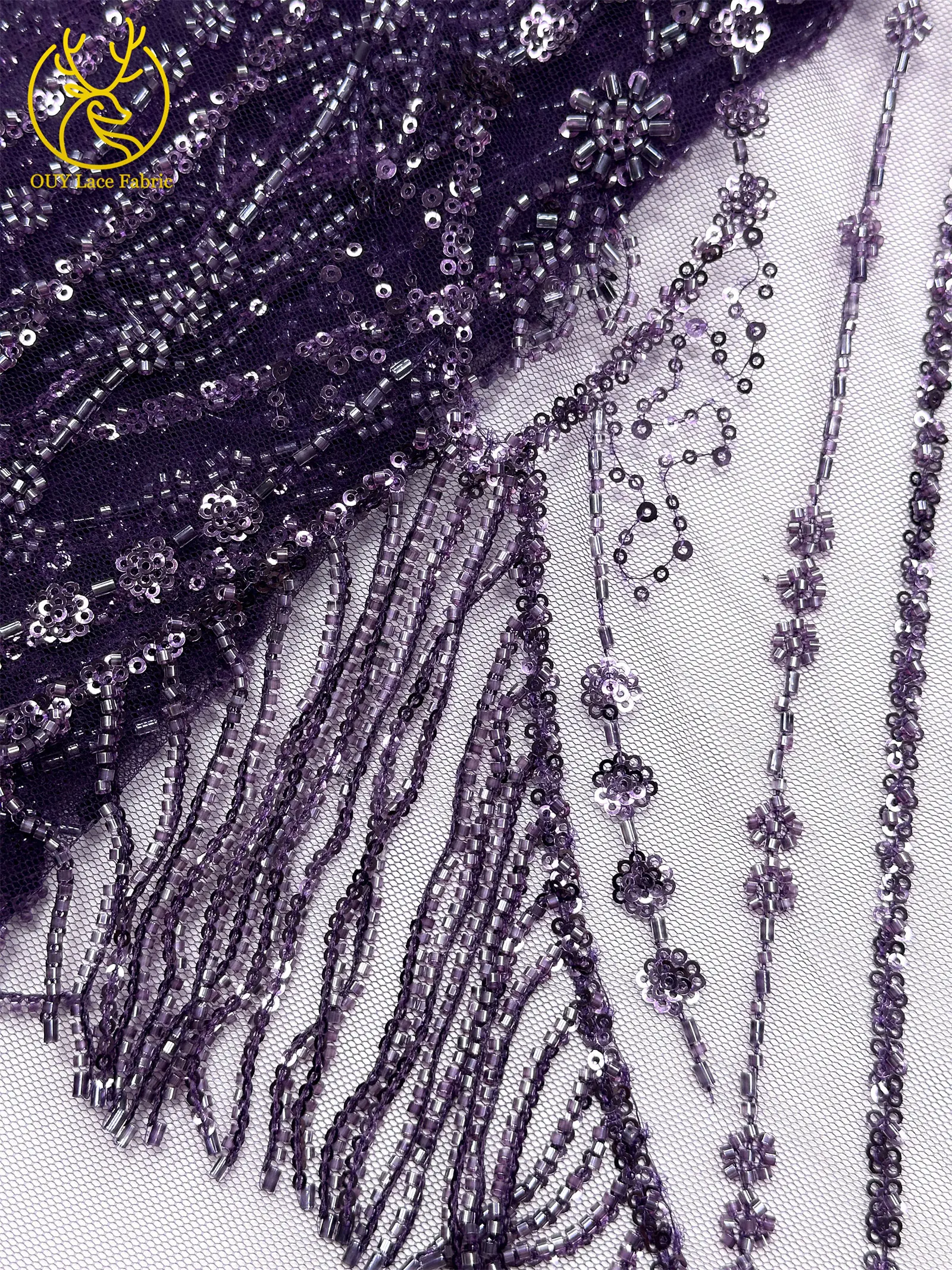 Roter 3D afrikanischer nigerianischer Perlen-Spitzenstoff, französischer Pailletten-Tüll, bestickter Spitzenstoff für Damen, Hochzeitsdekoration, Kleid, Nähen – Detail 23