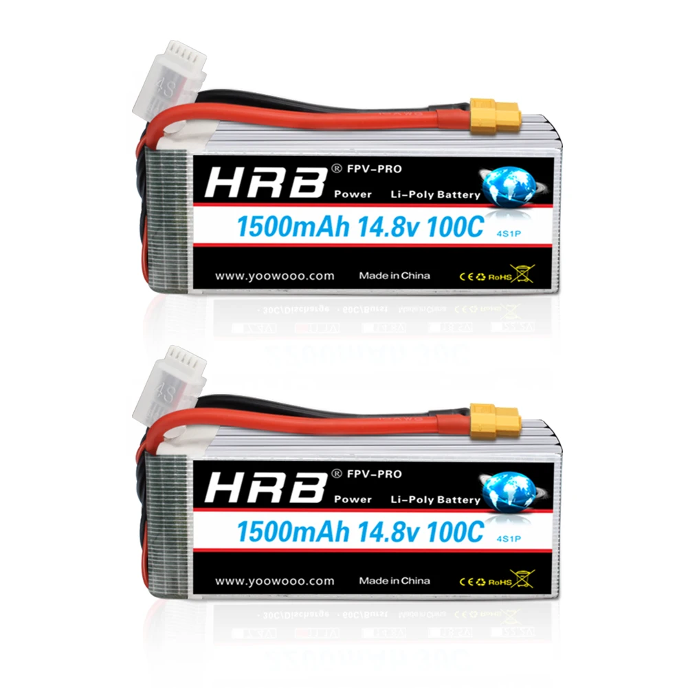 1/2 Pack HRB 1500mAh 2S 3S 4S 6S Lipo Akku 7,4V 11,1V 14,8V 22,2V 100C XT60 für RC Flugzeuge Helikopter Auto Boot LKW Teile