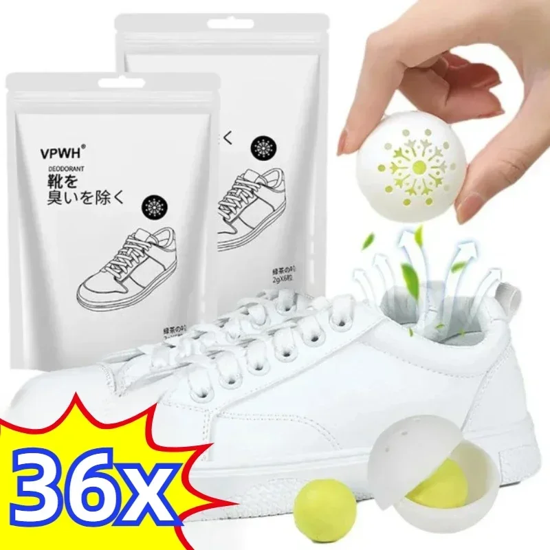 36/6Pcs Shoes Deodorant Balls Freshener Shoes Fragrance Essential Footwear Scent Shoe Closet Gym Bag Locker and Cars Deodorizer