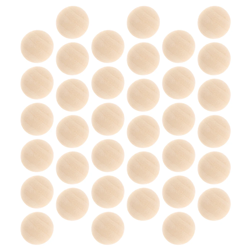 

100 Pcs Half Craft Balls Spacer Bead Hemisphere Craft Supplies Jewelry Making DIY Materials Wooden Bead Accessories