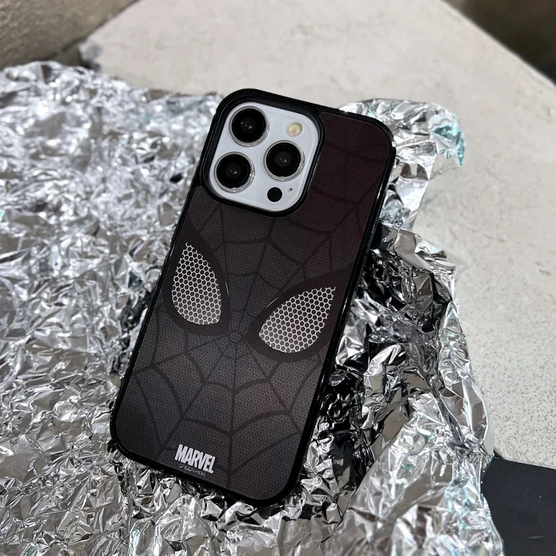 マーベルアベンジャーズスパイダーマン磁気 Magsafe ワイヤレス充電電話ケース iPhone 15 14 13 12 11 プロマックス耐衝撃ハードカバー