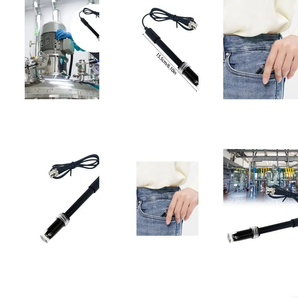 

Accuracy Electrode Probes High Accuracy Glass Membranes Sensors 155mm for Lab Industrial Harsh Environment Solution U4LB