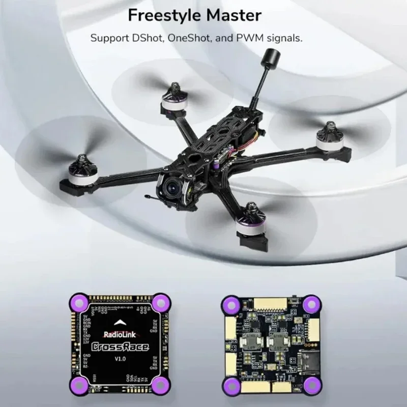 

Контроллер полета Radiolink CrossRace, 12-канальный выход, экранный диск, встроенный совместимый ESC 4в1, 2-8-осевой мультироторный дрон FPV Plug and Play