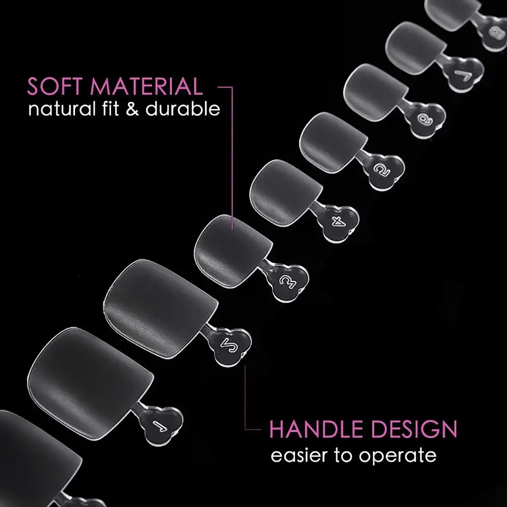 120/240/500 stks/doos XXS XS Kunstnagels Tips Extra Korte Pre-vorm Gelly Nail Tips Ultradunne Multi-Size Teen Nagelverlenging