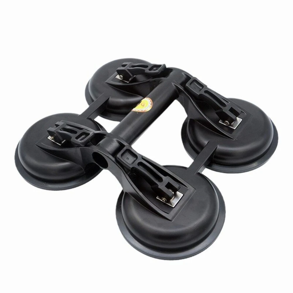Heavy Duty 4-Prong Suction Cup Lifter for Thick Glass Ceramic Tile and Floor Plate Carrying