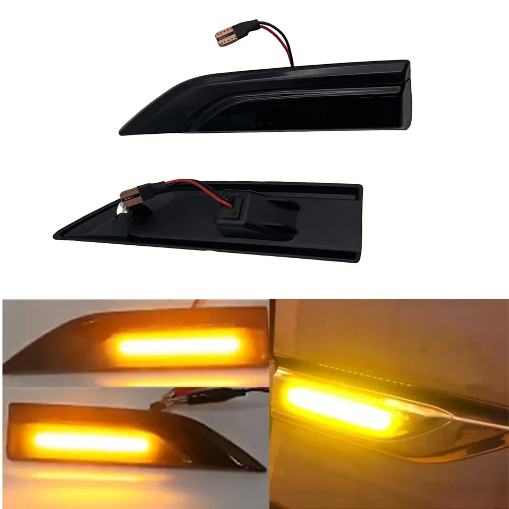 2PCS แบบไดนามิก Blinker ไหล LED เลี้ยวไฟสัญญาณด้านข้างสําหรับ VW Transporter T6 Multivan แคดดี้ MK4 ตัวบ่งชี้
