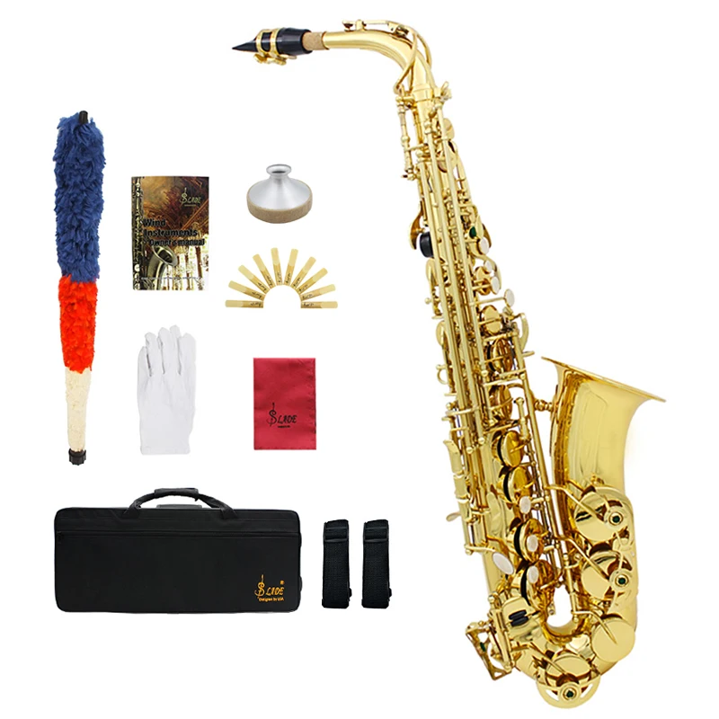 

SLADE Gold Eb Performance Practice Brass Instrument Alto Saxophone With High-grade Packaging Box Accessories Wholesale Prices