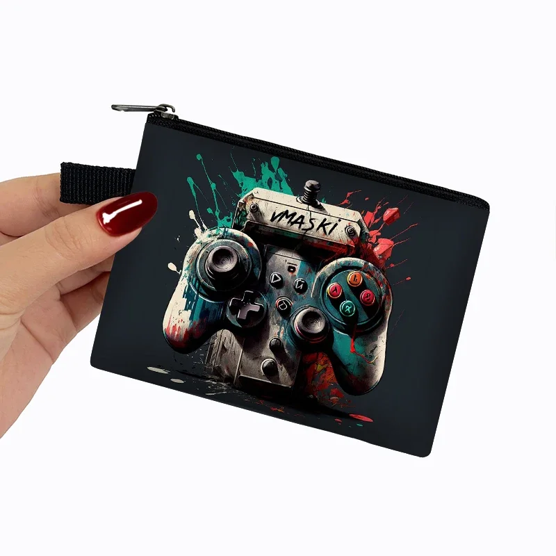 Gamepad Wireless Controller Print Coin Purse Video Game Fans Wallets Gamers ID Credit Card Holder Money Coin Bag Small Pouch