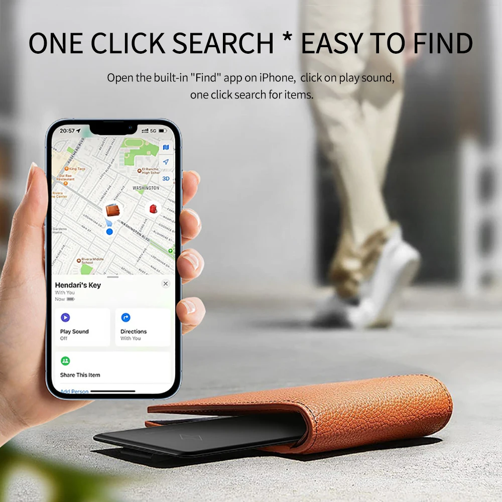 New Wireless Charging Tracking Location Wallet Tracker Card Waterproof GPS Locator Work with Apple Find My App Bluetooth Tracker
