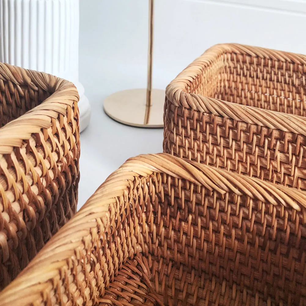 Decorazione della tavola cestino portaoggetti in Rattan cucina bagno durevole camera da letto salvaspazio