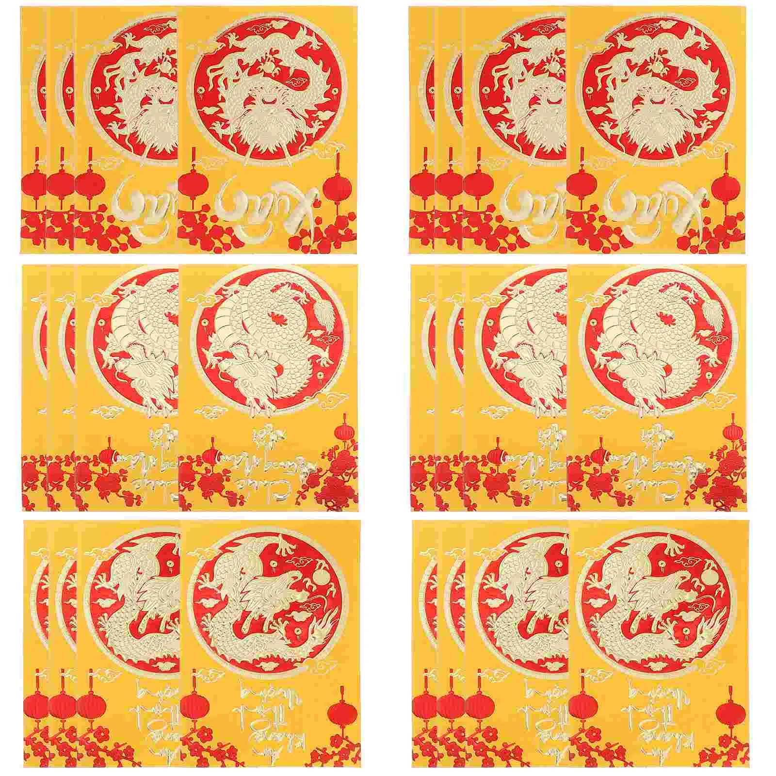 

Multi-trick 2024 Luck Money The Year of Dragon Luck Money Envelopes Chinese New Year 2024 Luck Money Paper Red