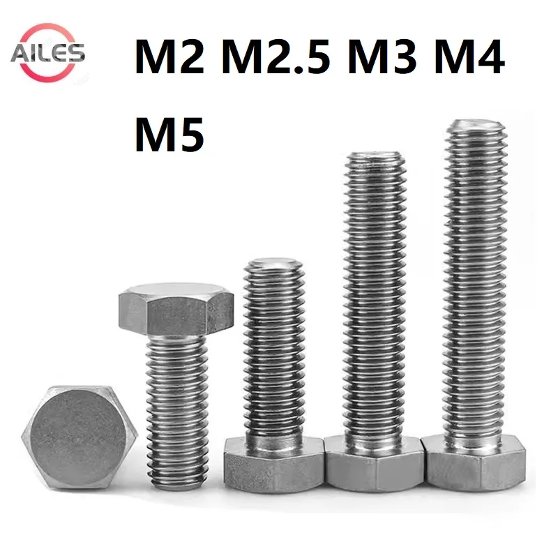 

TA2 Pure Titanium Hexagon Bolts M2 M2.5 M3 M4 M5 Outer Hex Screws