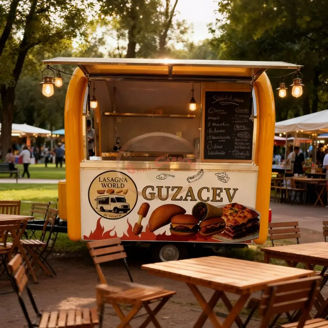 

Multi-Functional Outdoor Food Trailer - Mobile Vending Cart for Breakfast Night Market Snacks, Foldable and Rainproof Mobile F