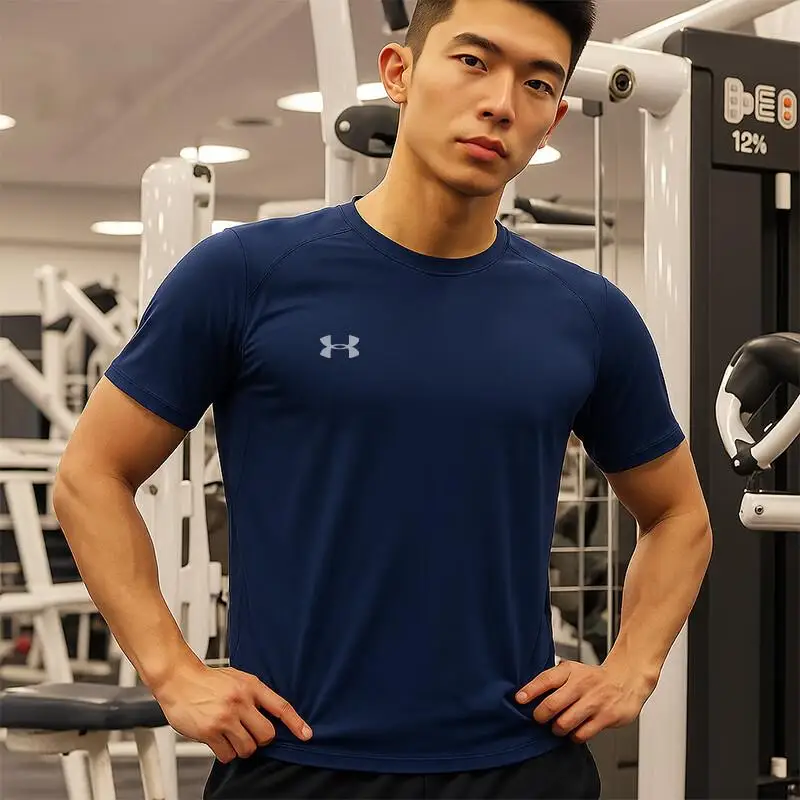 

Under Armour Men's Short Sleeve T-Shirt Quick-Dry Loose Casual Breathable Training Fitness Sports Blue Running Top